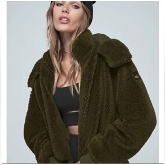 ALO Yoga Dark Brown Teddy Jacket - Picture 3 of 15